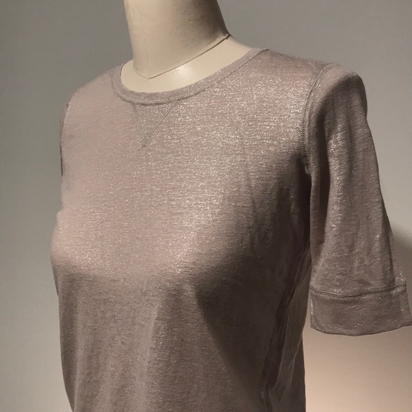 LOFT shimmery gold T-shirt ▪️ sz Small - Picture 5 of 8